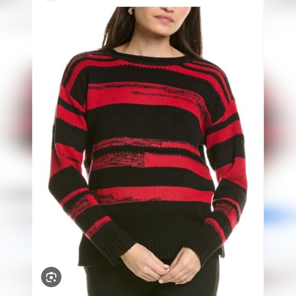 Jones New York NWT Women's Striped Red and Black Sweater size S
